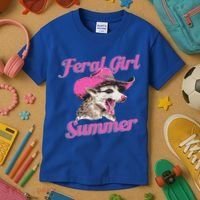 Feral Girl Summer Retro Possum Kids T-Shirt thumb 3