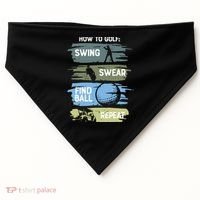 Funny Golf Swing Swear Findball Repeat USA-Made Doggie Bandana thumb 0