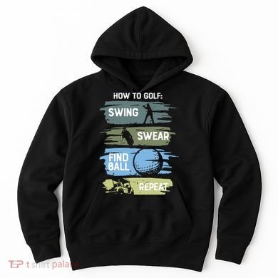 Funny Golf Swing Swear Findball Repeat Hoodie