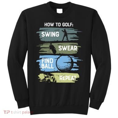 Funny Golf Swing Swear Findball Repeat Sweatshirt