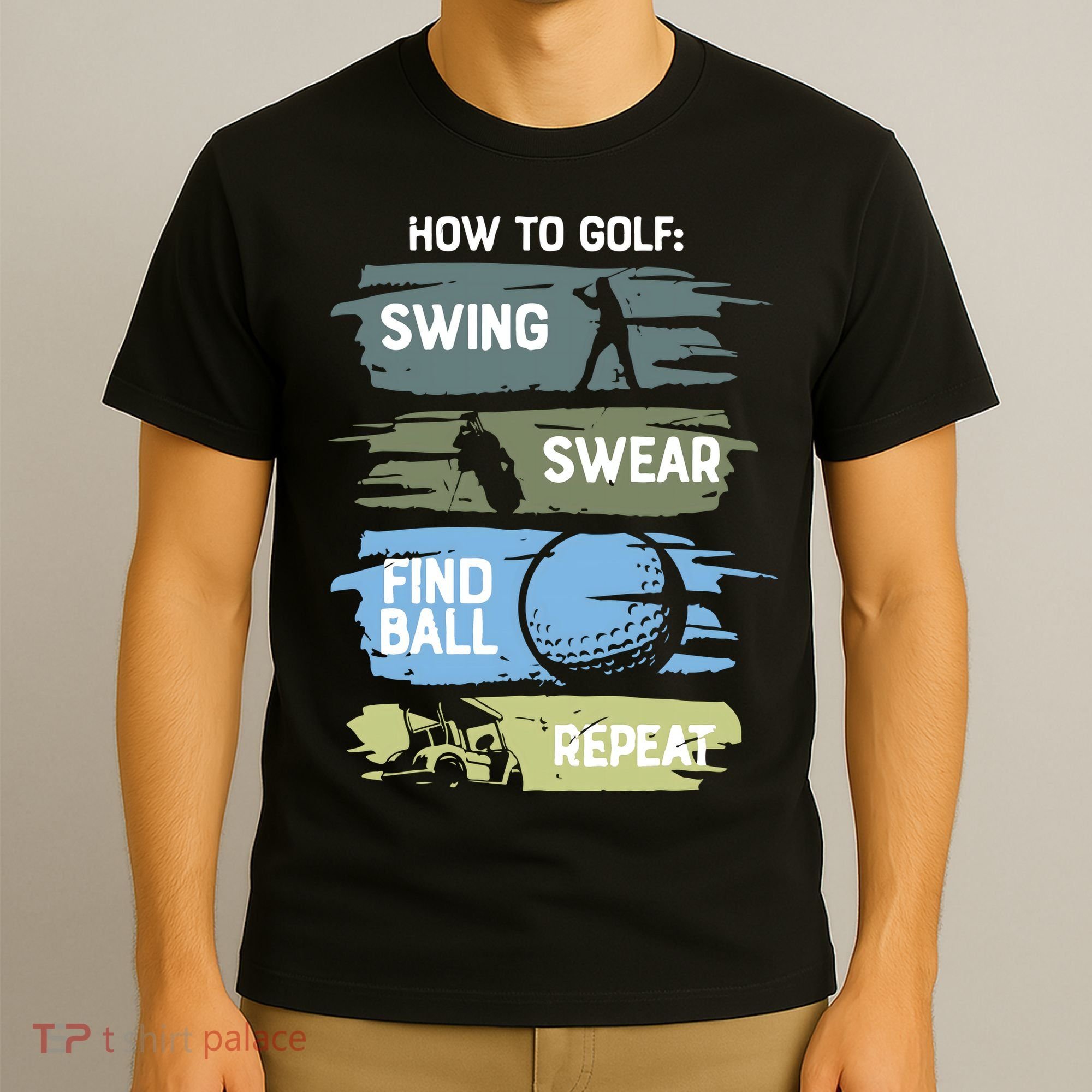 Funny Golf Swing Swear Findball Repeat T-Shirt