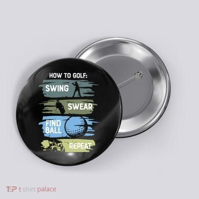 Funny Golf Swing Swear Findball Repeat Button
