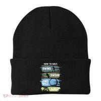 Funny Golf Swing Swear Findball Repeat Beanie thumb 0