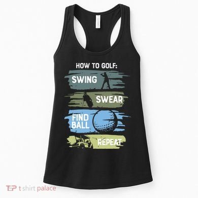 Funny Golf Swing Swear Findball Repeat Women's Tank Top