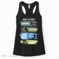 Funny Golf Swing Swear Findball Repeat Women's Tank Top thumb 0