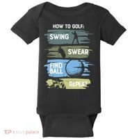 Funny Golf Swing Swear Findball Repeat Baby Bodysuit thumb 0