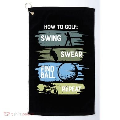 Funny Golf Swing Swear Findball Repeat Golf Towel