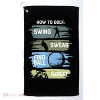 Funny Golf Swing Swear Findball Repeat Golf Towel thumb 0