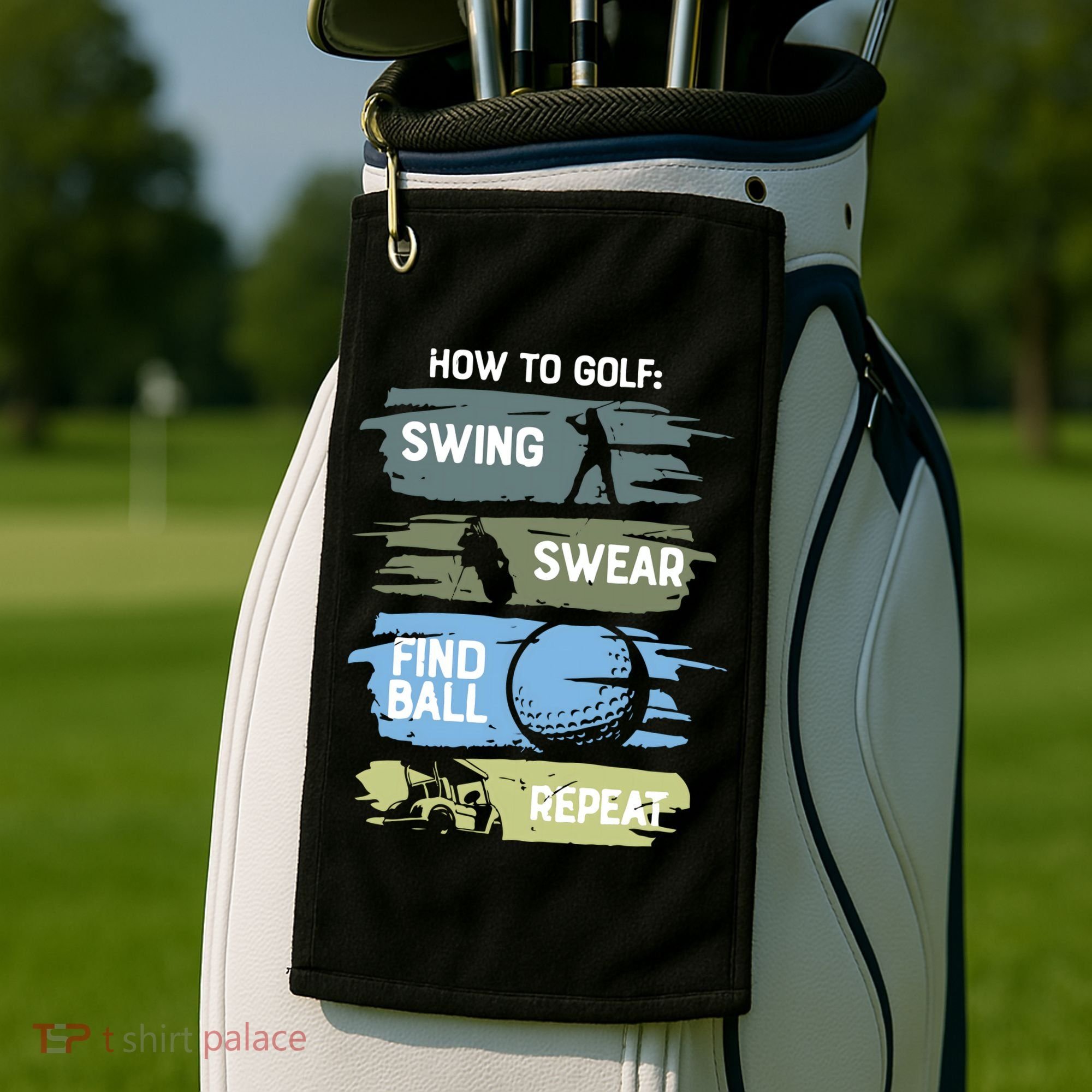 Funny Golf Swing Swear Findball Repeat Golf Towel
