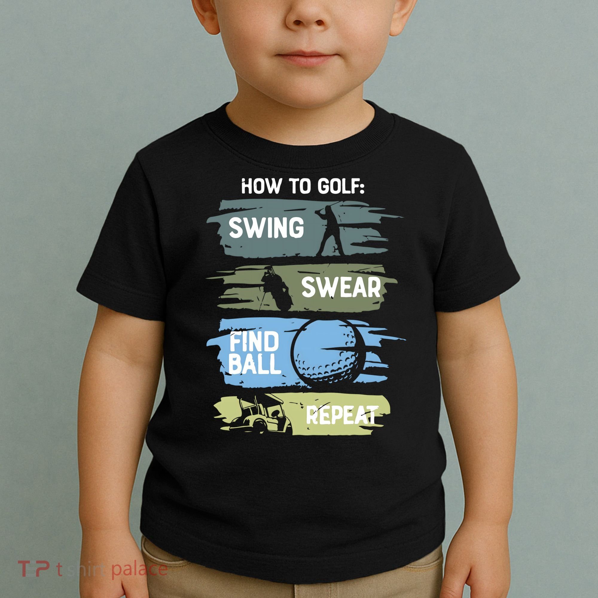 Funny Golf Swing Swear Findball Repeat Toddler T-Shirt