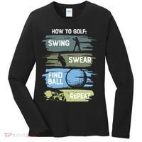 Funny Golf Swing Swear Findball Repeat Women's Long Sleeve Shirt thumb 0