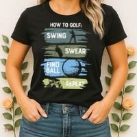 Funny Golf Swing Swear Findball Repeat Women's T-Shirt thumb 2