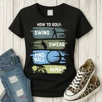 Funny Golf Swing Swear Findball Repeat Women's T-Shirt thumb 3