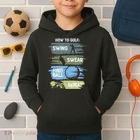 Funny Golf Swing Swear Findball Repeat Kids Hoodie thumb 2