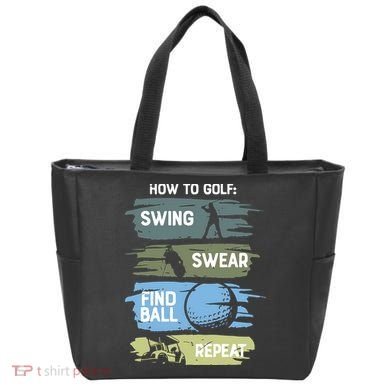 Funny Golf Swing Swear Findball Repeat Tote Bag