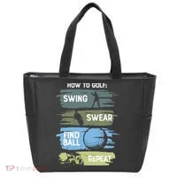 Funny Golf Swing Swear Findball Repeat Tote Bag thumb 0