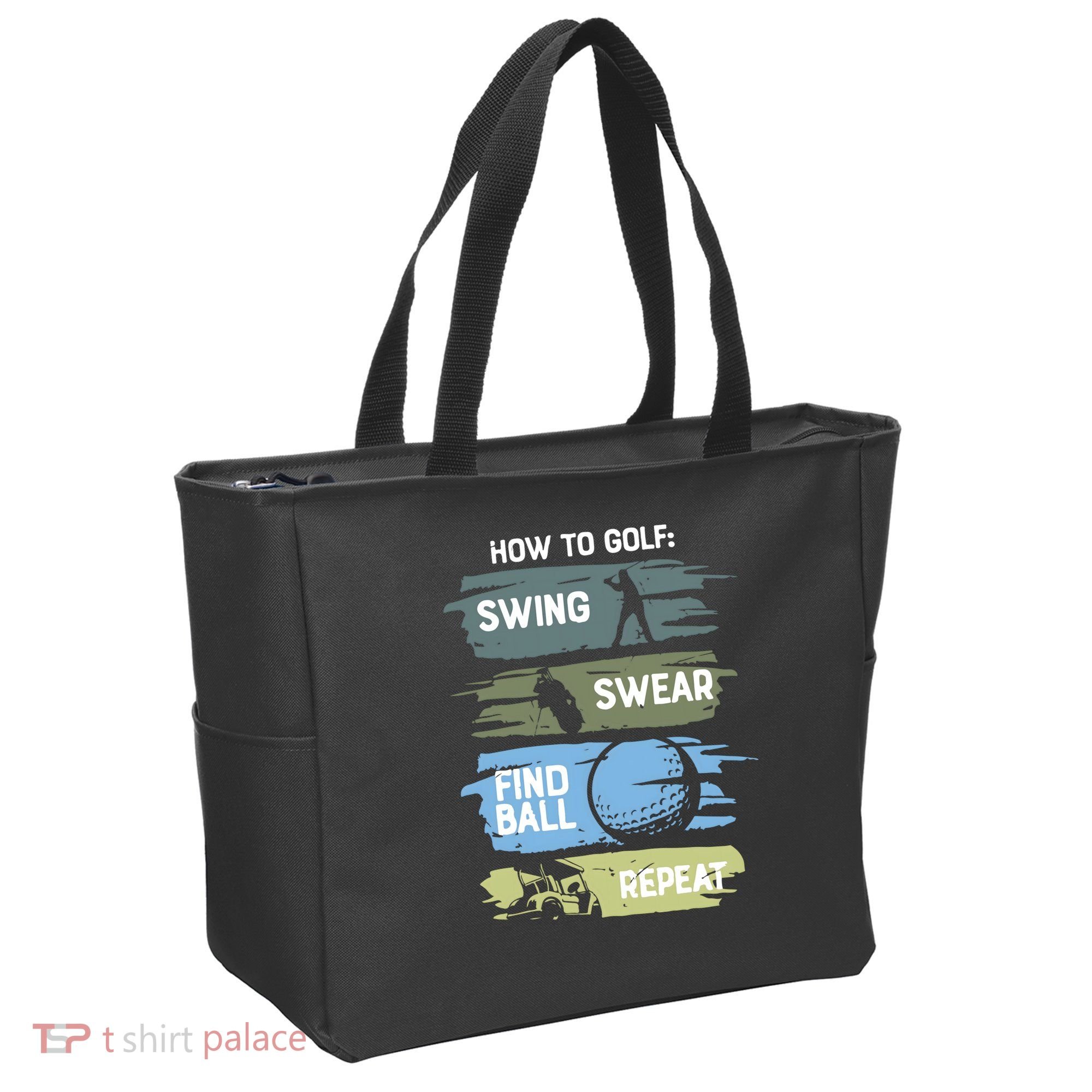 Funny Golf Swing Swear Findball Repeat Tote Bag