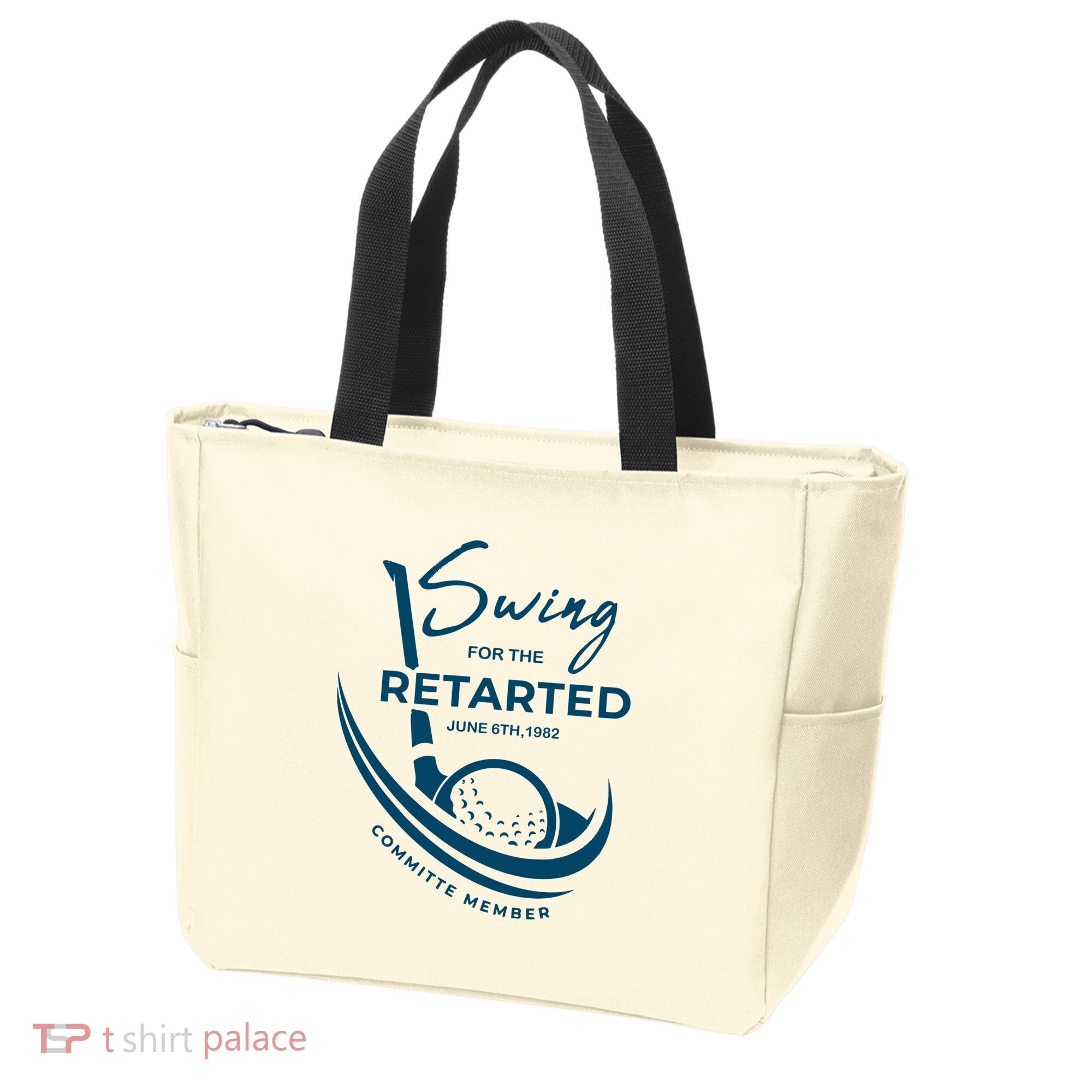 Funny Golf Sayings Swing For The Retarded Tote Bag