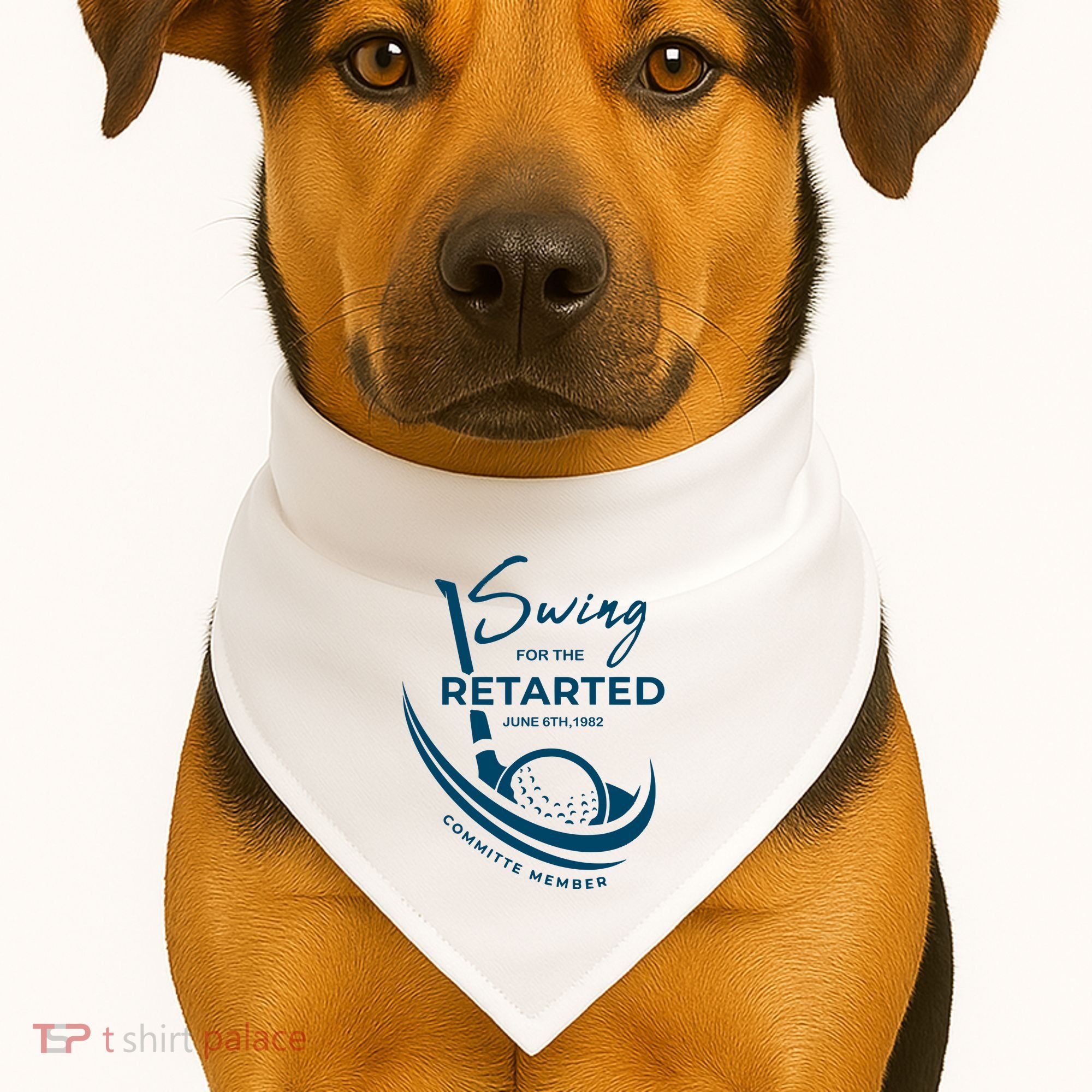 Funny Golf Sayings Swing For The Retarded USA-Made Doggie Bandana
