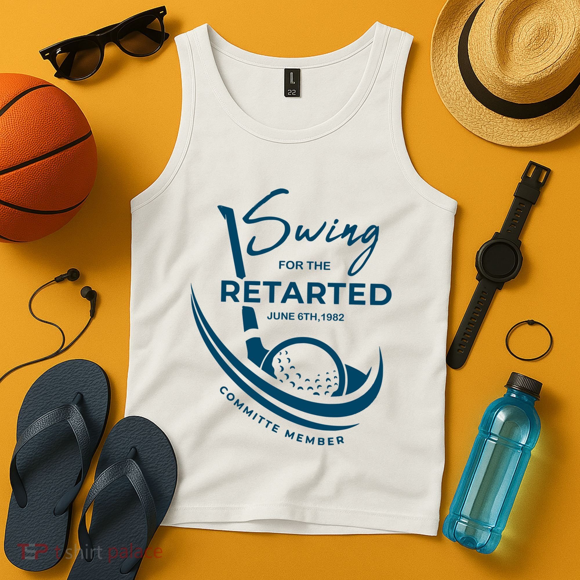 Funny Golf Sayings Swing For The Retarded Tank Top