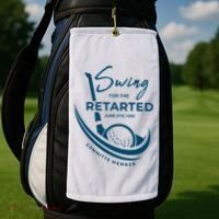 Funny Golf Sayings Swing For The Retarded Golf Towel thumb 2