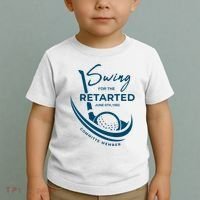 Funny Golf Sayings Swing For The Retarded Toddler T-Shirt thumb 2
