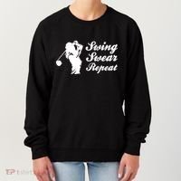 Funny Golf Swing Swear Repeat Female Golfer Version Women's Sweatshirt thumb 0
