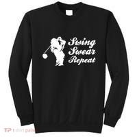Funny Golf Swing Swear Repeat Female Golfer Version Sweatshirt thumb 0