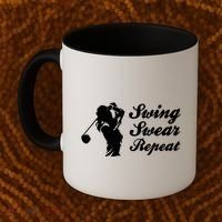Funny Golf Swing Swear Repeat Female Golfer Version Coffee Mug thumb 2