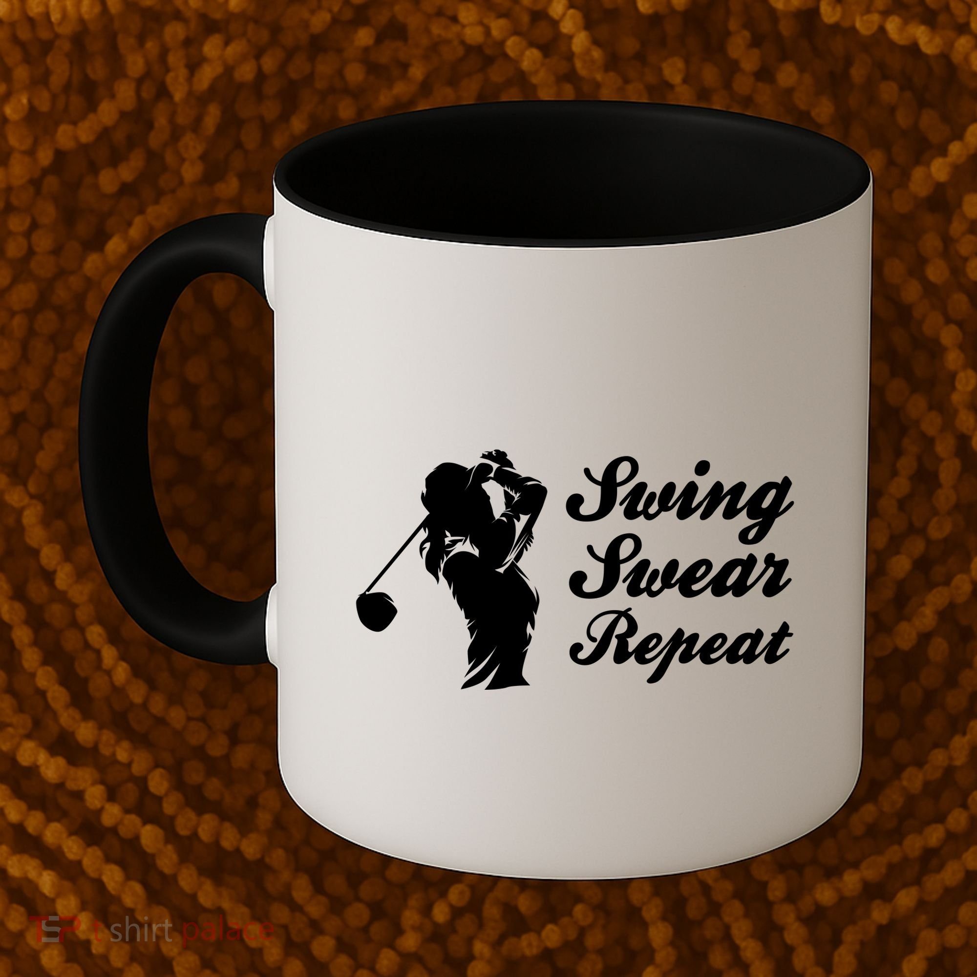 Funny Golf Swing Swear Repeat Female Golfer Version Coffee Mug