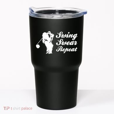 Funny Golf Swing Swear Repeat Female Golfer Version Tumbler