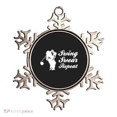 Funny Golf Swing Swear Repeat Female Golfer Version Ornament