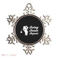 Funny Golf Swing Swear Repeat Female Golfer Version Ornament thumb 0