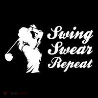Funny Golf Swing Swear Repeat Female Golfer Version Ornament thumb 1