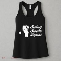 Funny Golf Swing Swear Repeat Female Golfer Version Women's Tank Top thumb 3