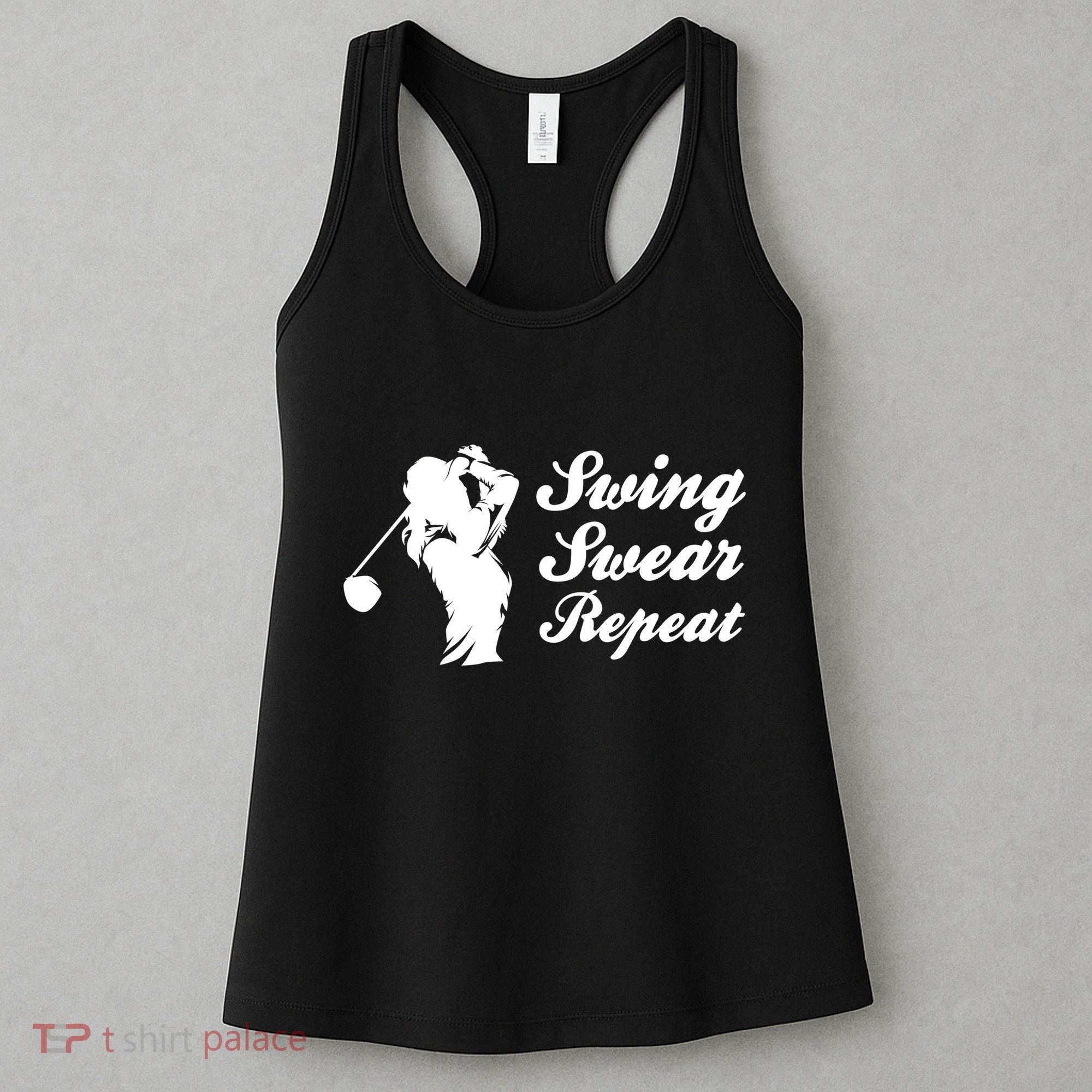 Funny Golf Swing Swear Repeat Female Golfer Version Women's Tank Top