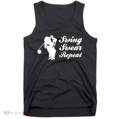 Funny Golf Swing Swear Repeat Female Golfer Version Tank Top