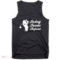 Funny Golf Swing Swear Repeat Female Golfer Version Tank Top thumb 0