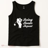 Funny Golf Swing Swear Repeat Female Golfer Version Tank Top thumb 2