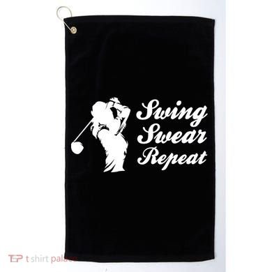 Funny Golf Swing Swear Repeat Female Golfer Version Golf Towel