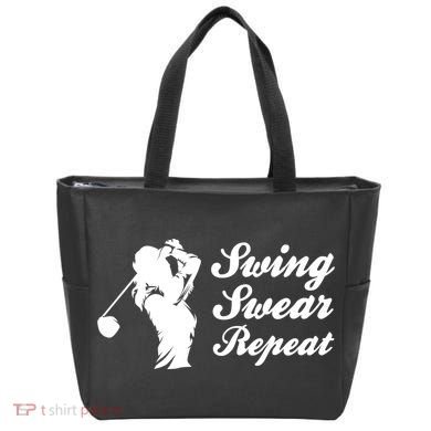 Funny Golf Swing Swear Repeat Female Golfer Version Tote Bag