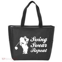 Funny Golf Swing Swear Repeat Female Golfer Version Tote Bag thumb 0