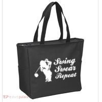 Funny Golf Swing Swear Repeat Female Golfer Version Tote Bag thumb 2