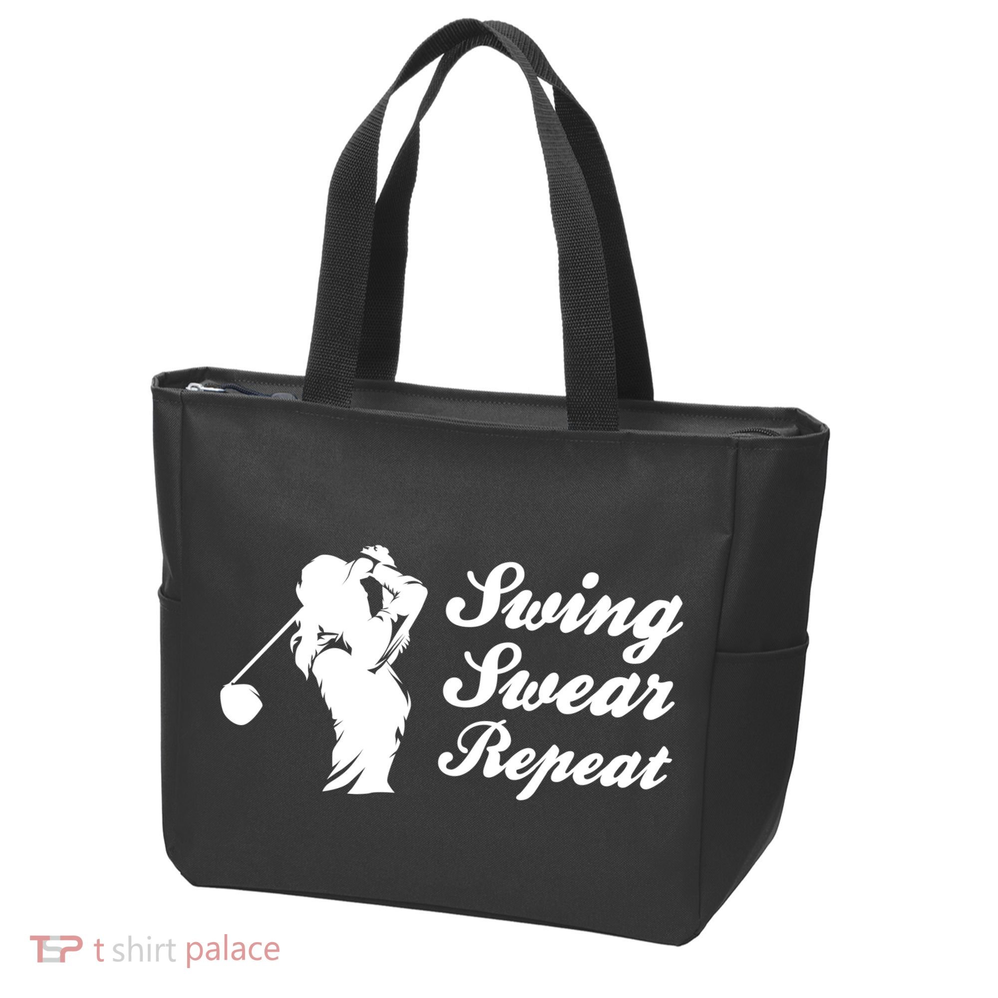 Funny Golf Swing Swear Repeat Female Golfer Version Tote Bag