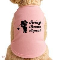 Funny Golf Swing Swear Repeat Female Golfer Version Doggie Tank thumb 0