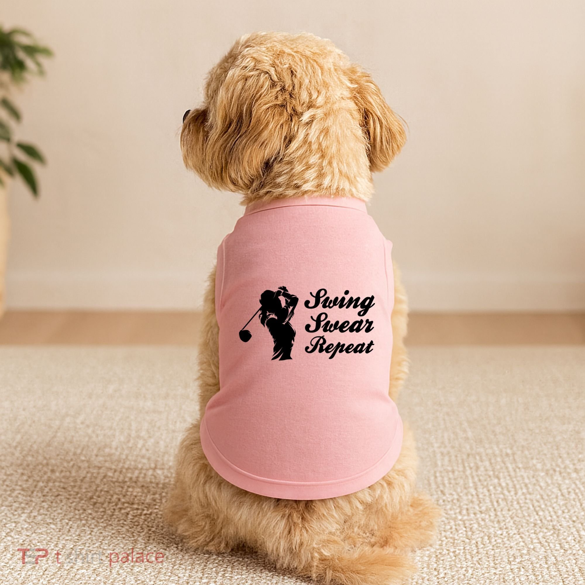 Funny Golf Swing Swear Repeat Female Golfer Version Doggie Tank