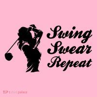 Funny Golf Swing Swear Repeat Female Golfer Version Doggie Tank thumb 4