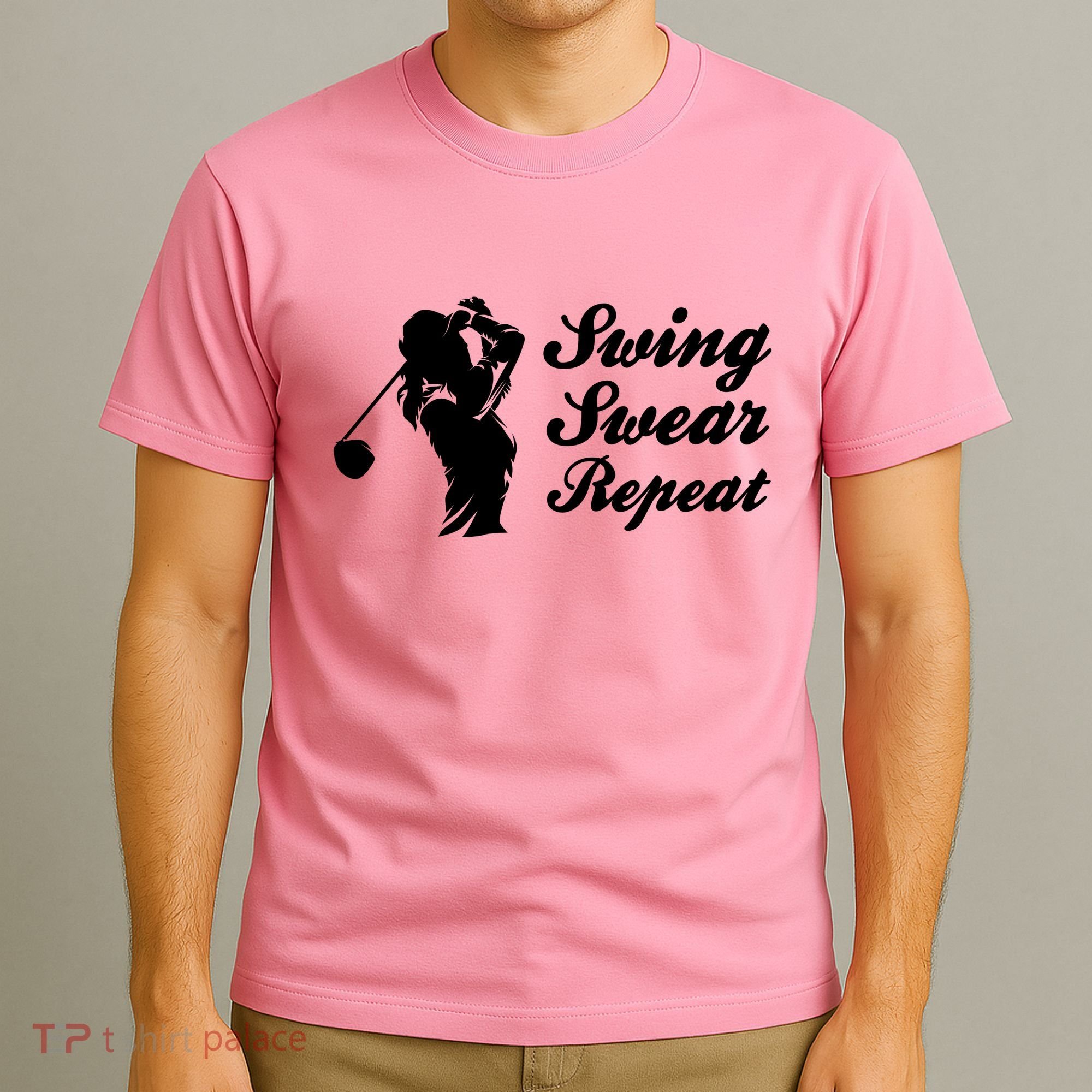 Funny Golf Swing Swear Repeat Female Golfer Version T-Shirt