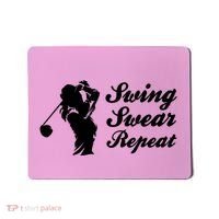 Funny Golf Swing Swear Repeat Female Golfer Version Mousepad thumb 0