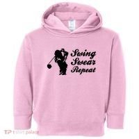 Funny Golf Swing Swear Repeat Female Golfer Version Toddler Hoodie thumb 0